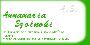 annamaria szolnoki business card